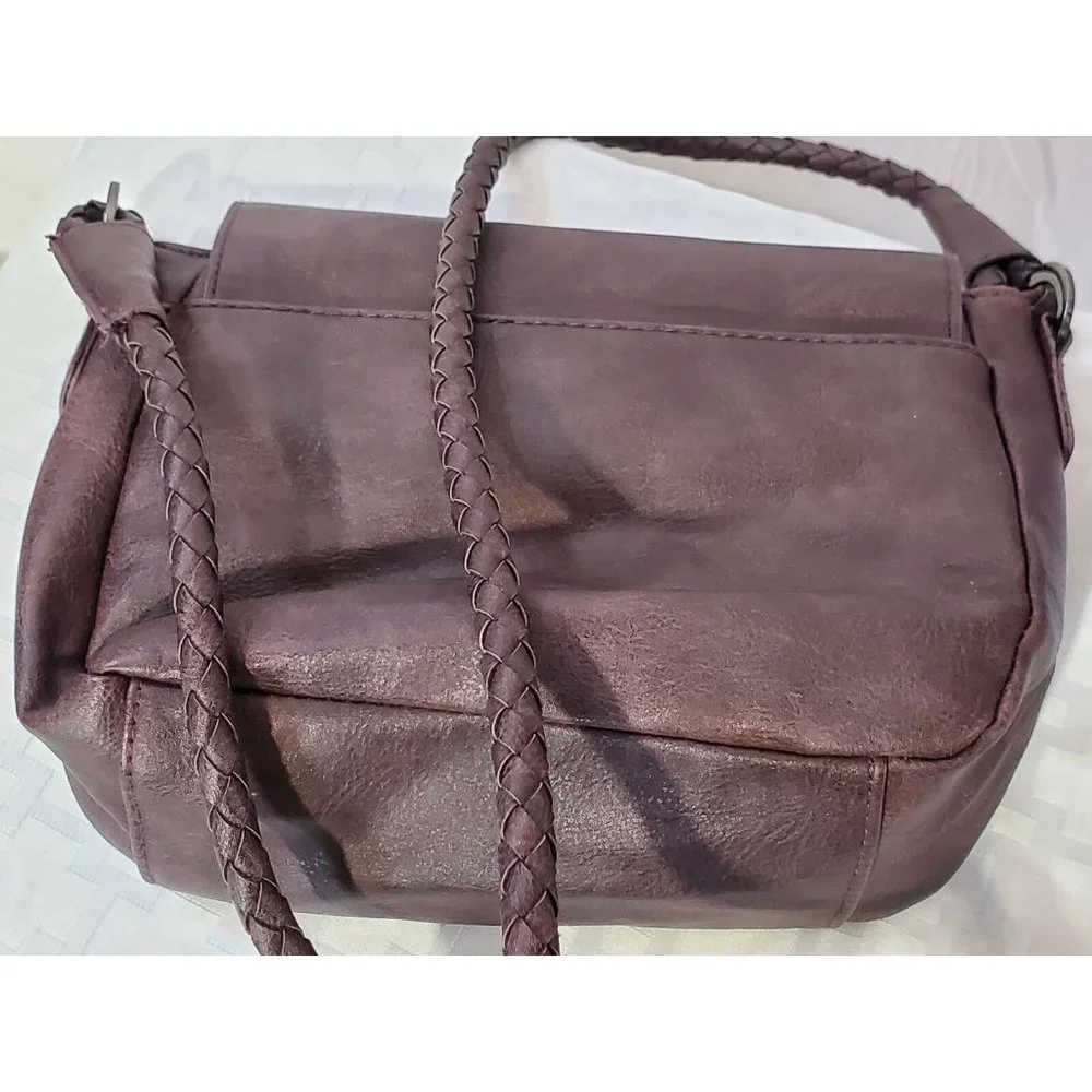 Circus for Sam Edelman Intricate Design Maroon Faux Leather Purse - Picture 5 of 8